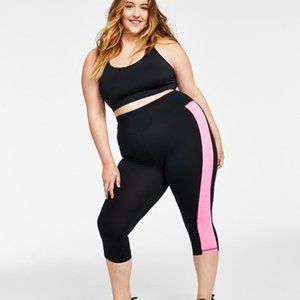 ID Ideology Plus Size Color blocked Capri Leggings NWT